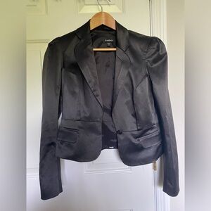 bebe Black Jacket with Puff Shoulders, US 8
